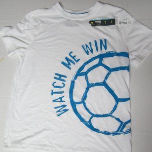 xersion S 8 white and blue soccer t-shirt NWT